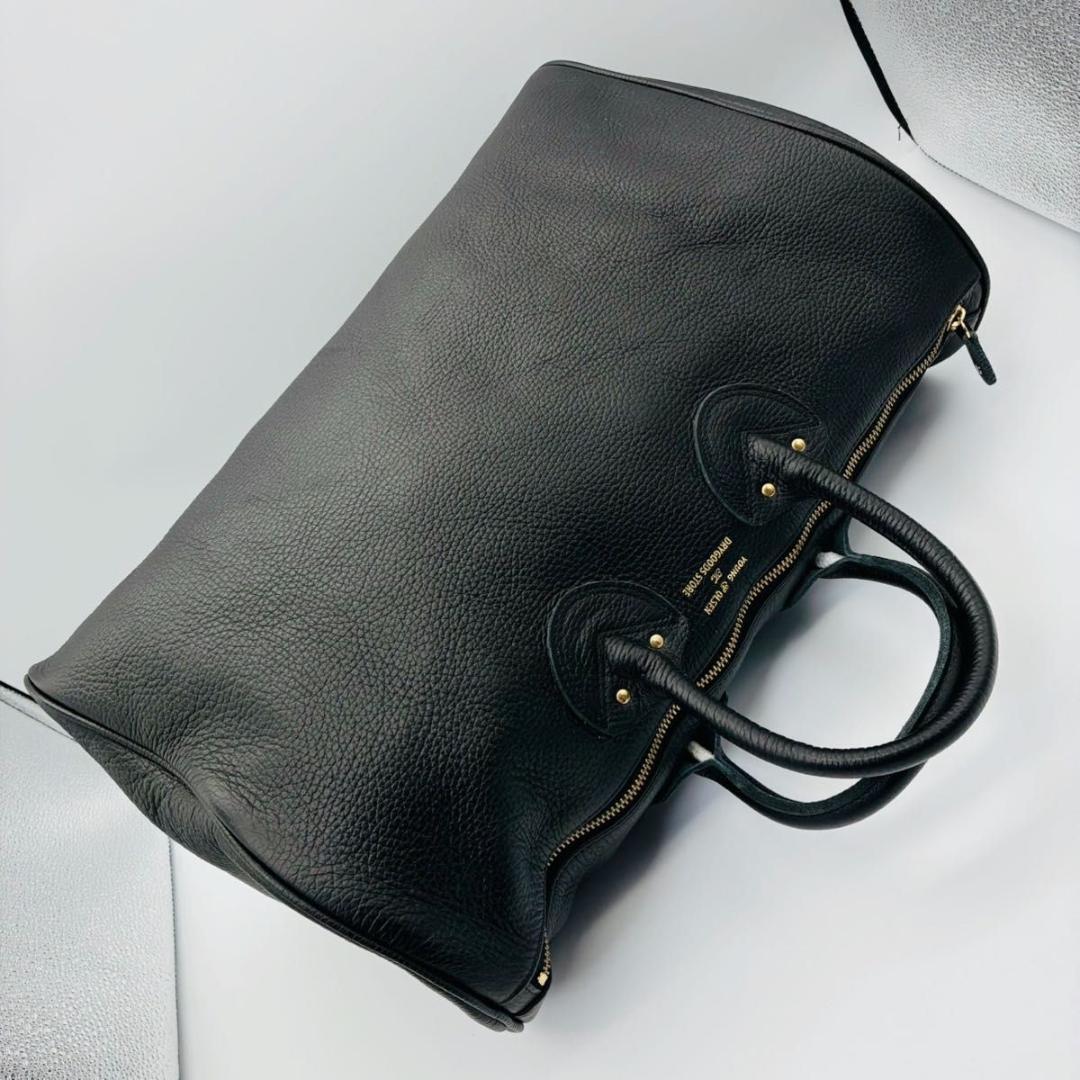 ヤングアンドオルセン ボストンバック レザー ブラック ゴールド金具