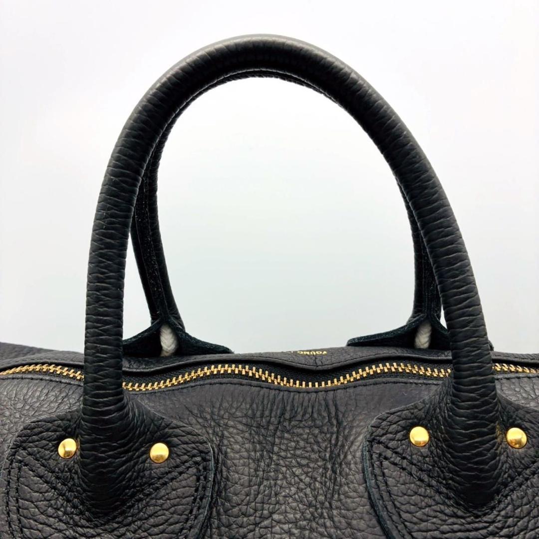 ヤングアンドオルセン ボストンバック レザー ブラック ゴールド金具