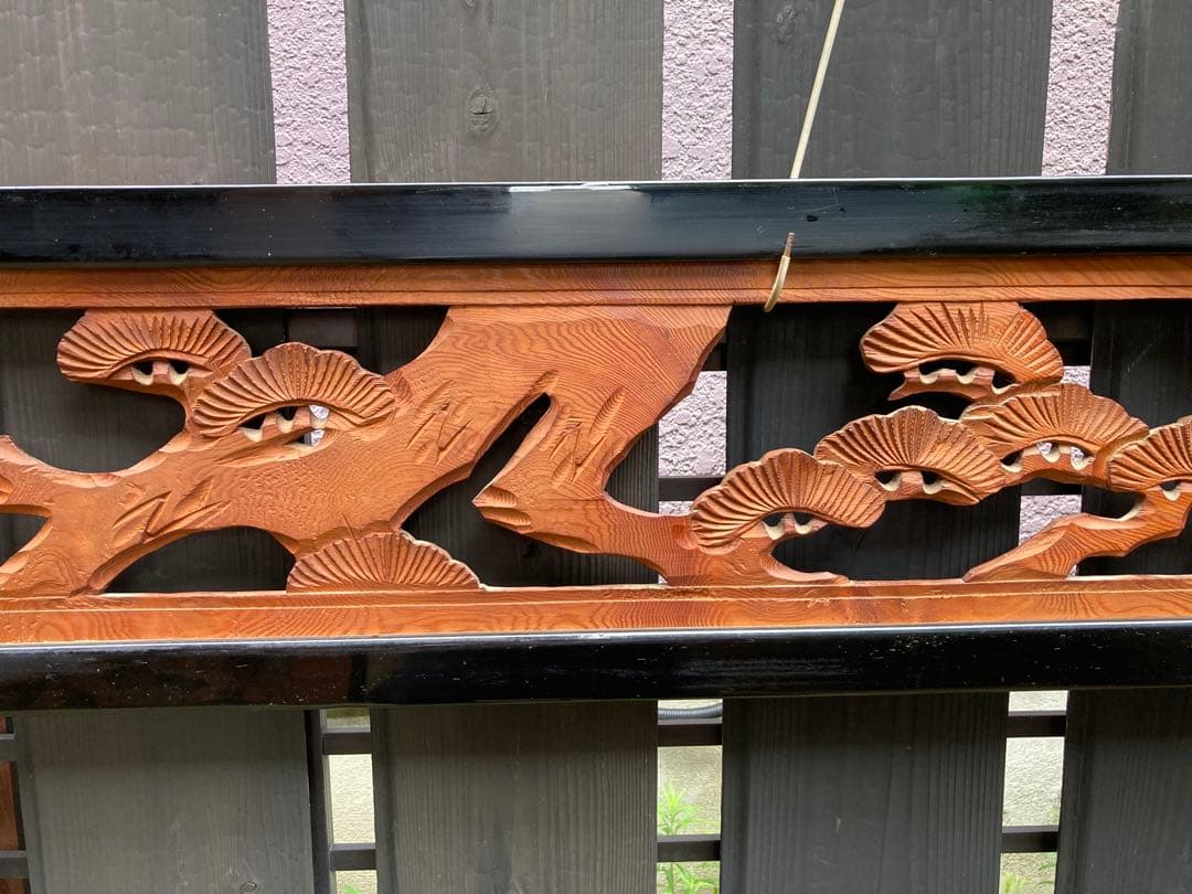 【 重厚年代物】欄間✨松と鷹✨2枚組