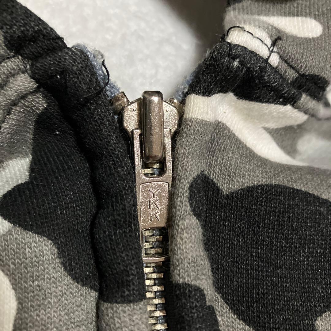 アベイジングエイプ ジップパーカー 初期 カモフラ 迷彩 グレー 総柄 XL