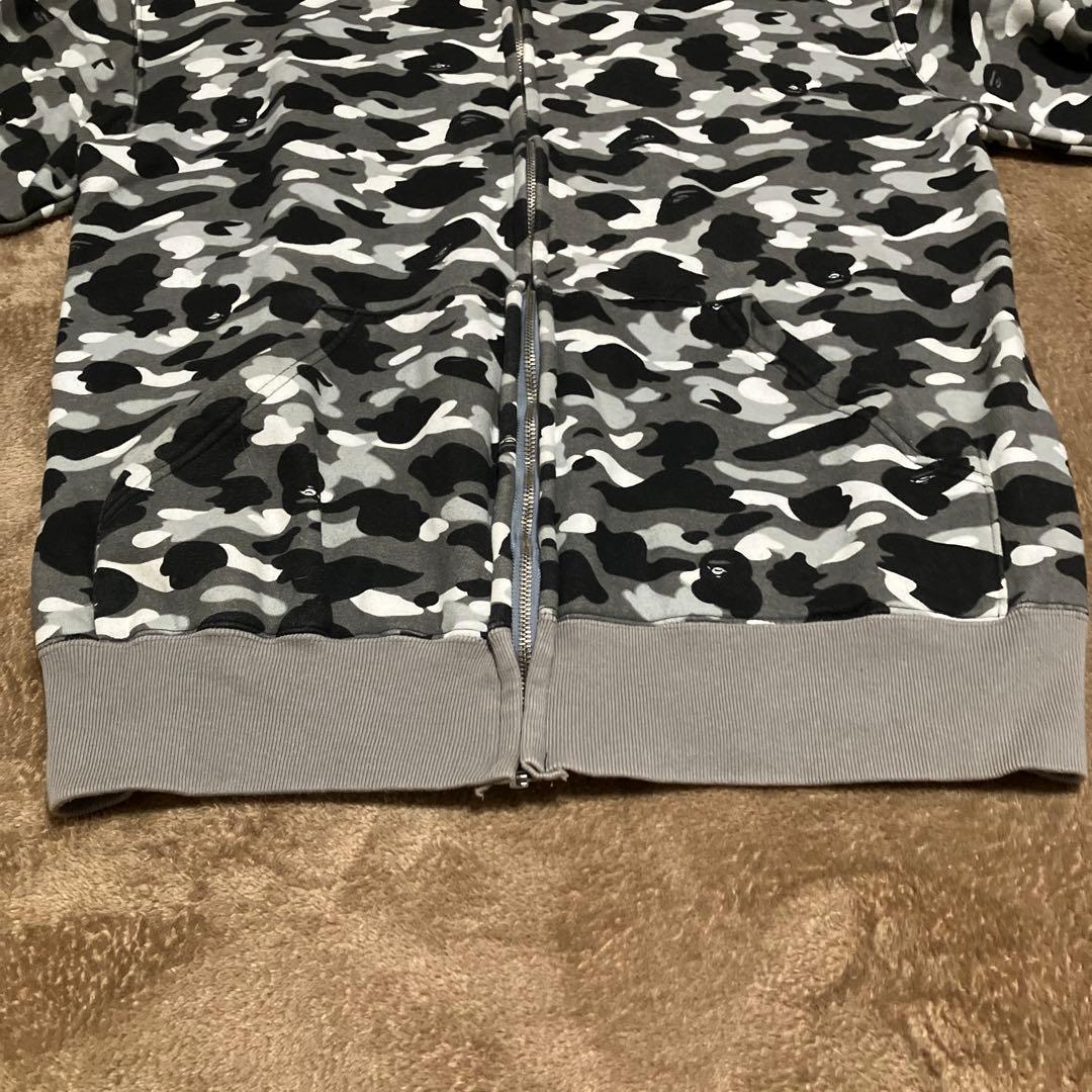 アベイジングエイプ ジップパーカー 初期 カモフラ 迷彩 グレー 総柄 XL