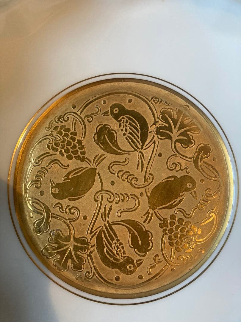 大倉陶園　鳥　金彩　皿　2枚