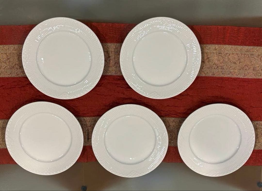 ロイヤルコペンハーゲン　ホワイトフルーテッド　22cm 5枚セット