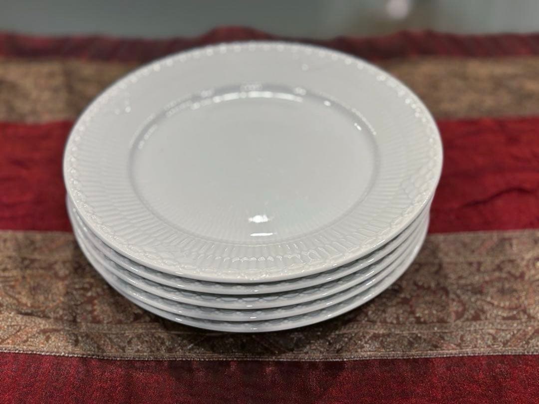 ロイヤルコペンハーゲン　ホワイトフルーテッド　22cm 5枚セット