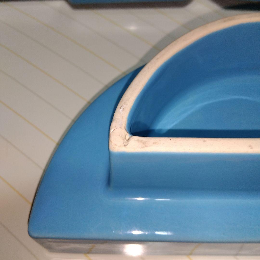 ★ 小原流 生け花 水色水盤五品揃え / 扇型&小判型&半月型水盤＆並列型二品