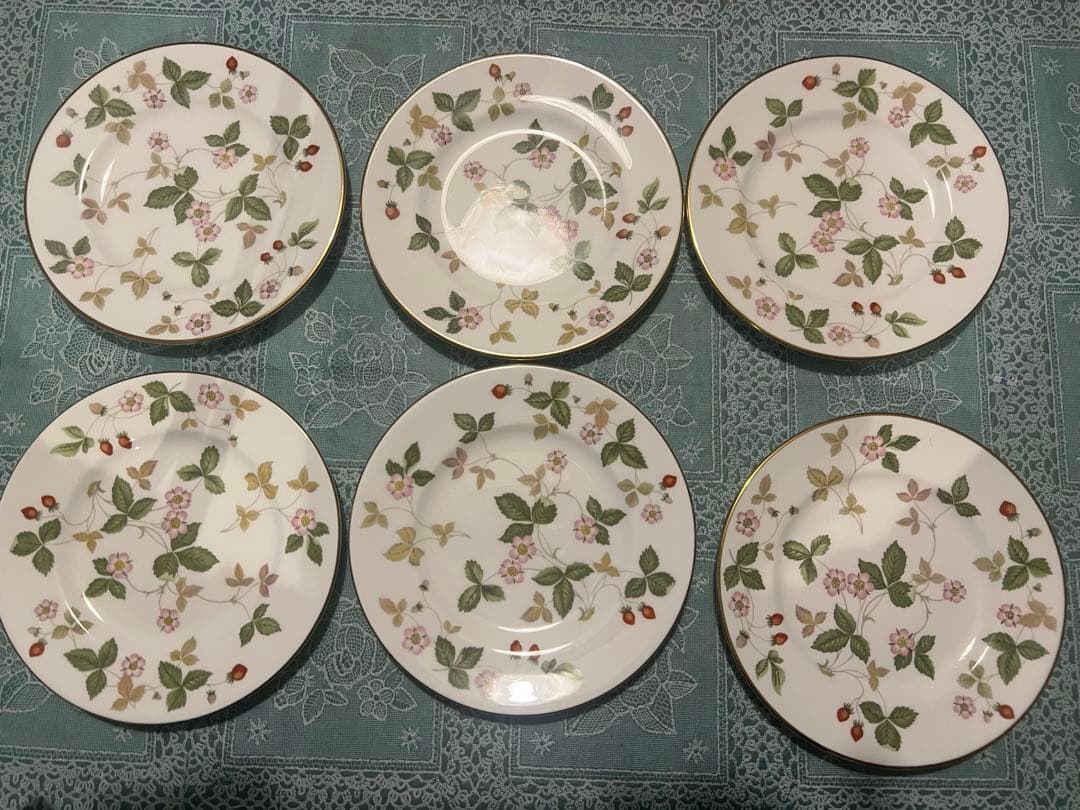 ウェッジウッド　ワイルドストロベリー　ケーキ皿　15cm 6枚セット