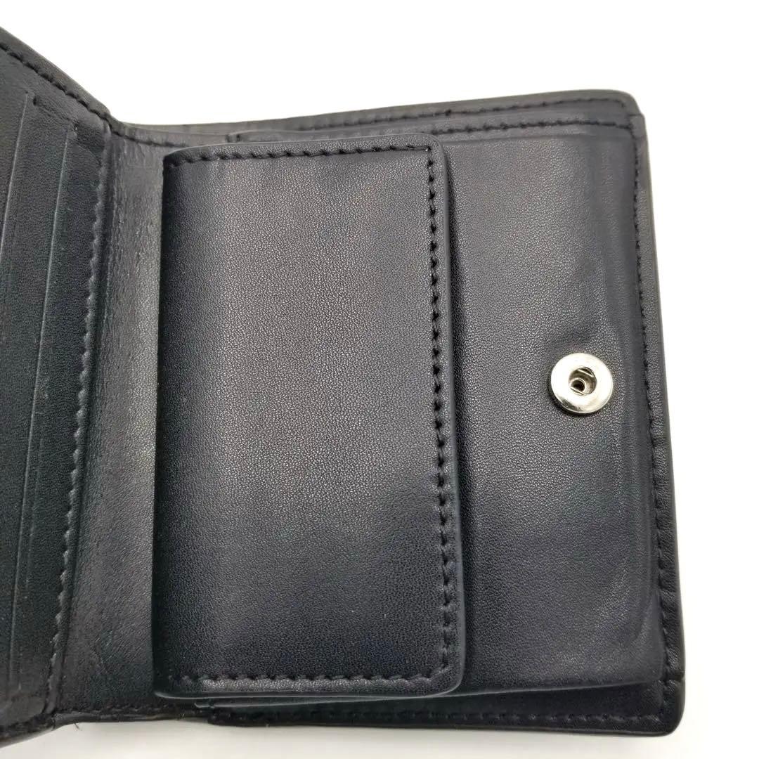 Maison Margiela 黒いレザー二つ折り財布