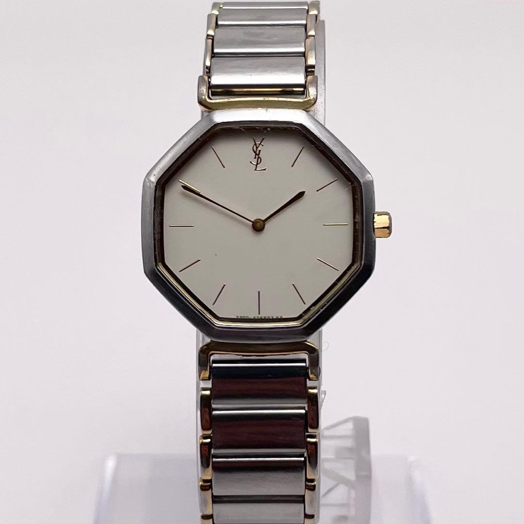 YSL イヴサンローラン オクタゴン レディース腕時計 2針 ヴィンテージ 稼働