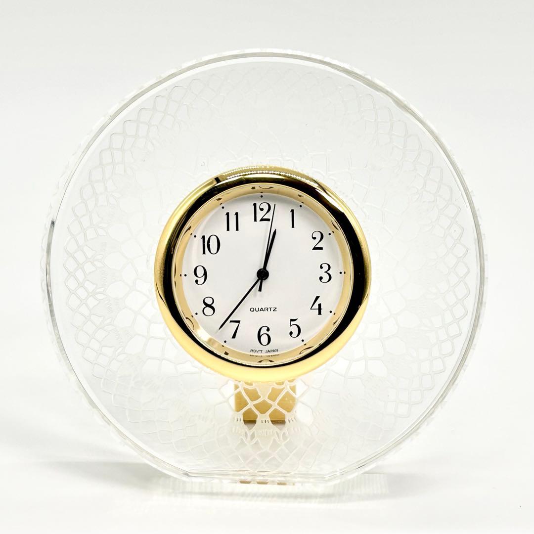 WAKO ワコー クリスタル 模様 箱あり 置き時計