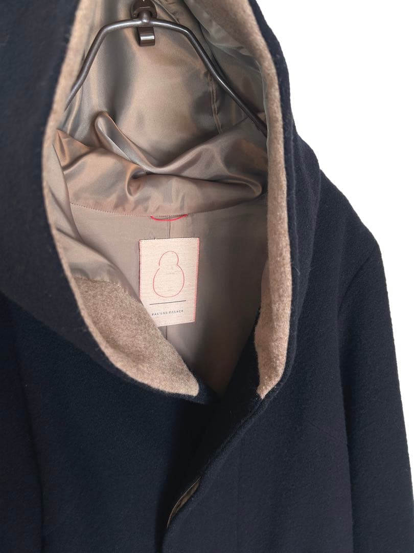 とら【美品 】パラスパレス フード付コート ネイビー