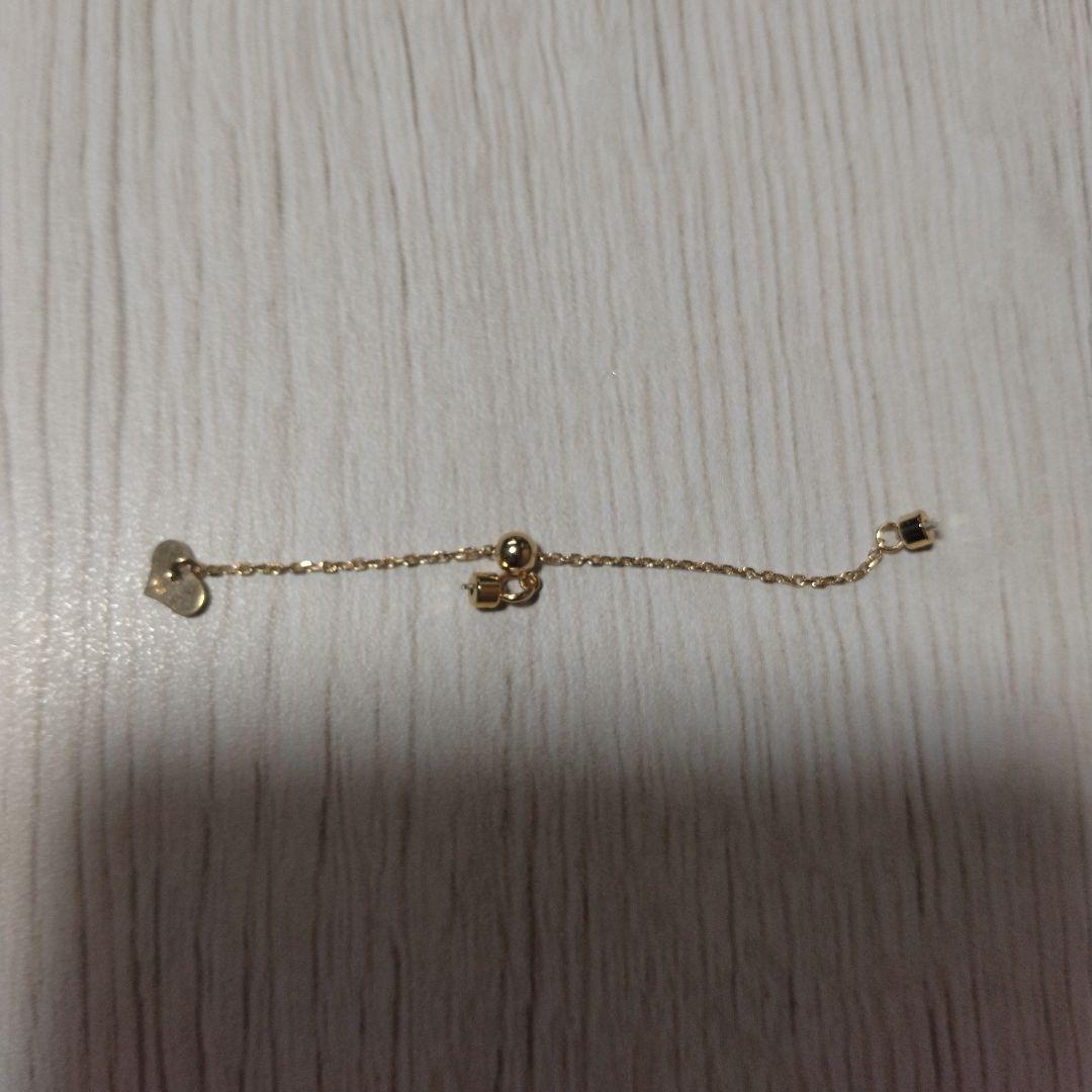 K18ゴールド ハート型チャーム アジャスター5.5センチ