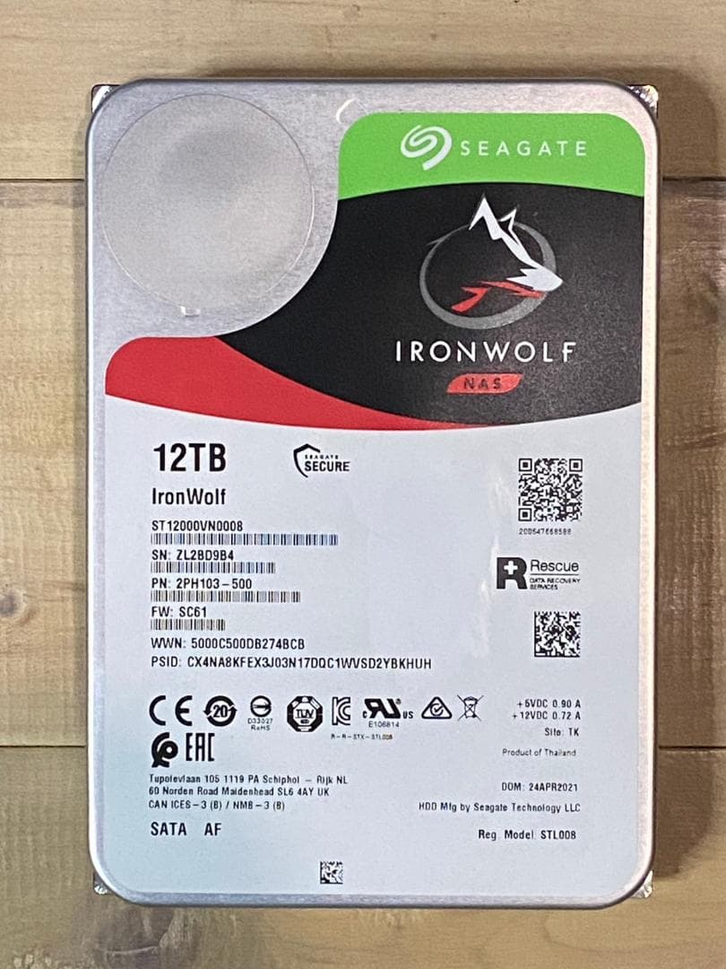 Seagate IronWolf 12TB 内蔵ハードディスクドライブ