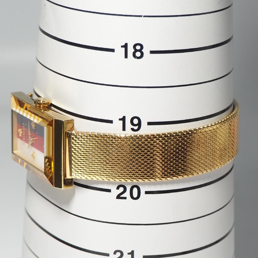 グッチ GUCCI 147.4 スクエア トリコロール文字盤 腕時計 箱 533