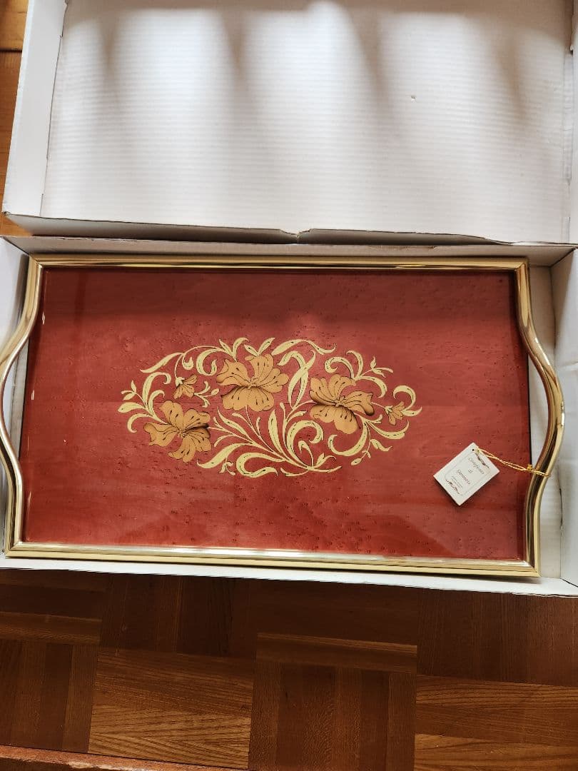 長手盆⭐イタリア製⭐新品未使用⭐おぼん⭐トレー ⭐アウトドア⭐配膳⭐来客用