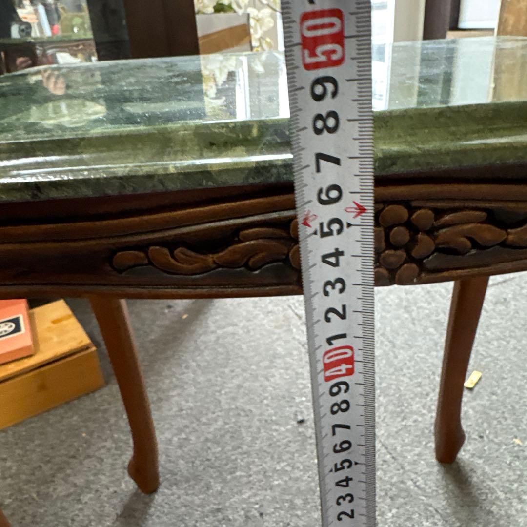 イタリア製 大理石トップ 猫脚 サイドテーブル