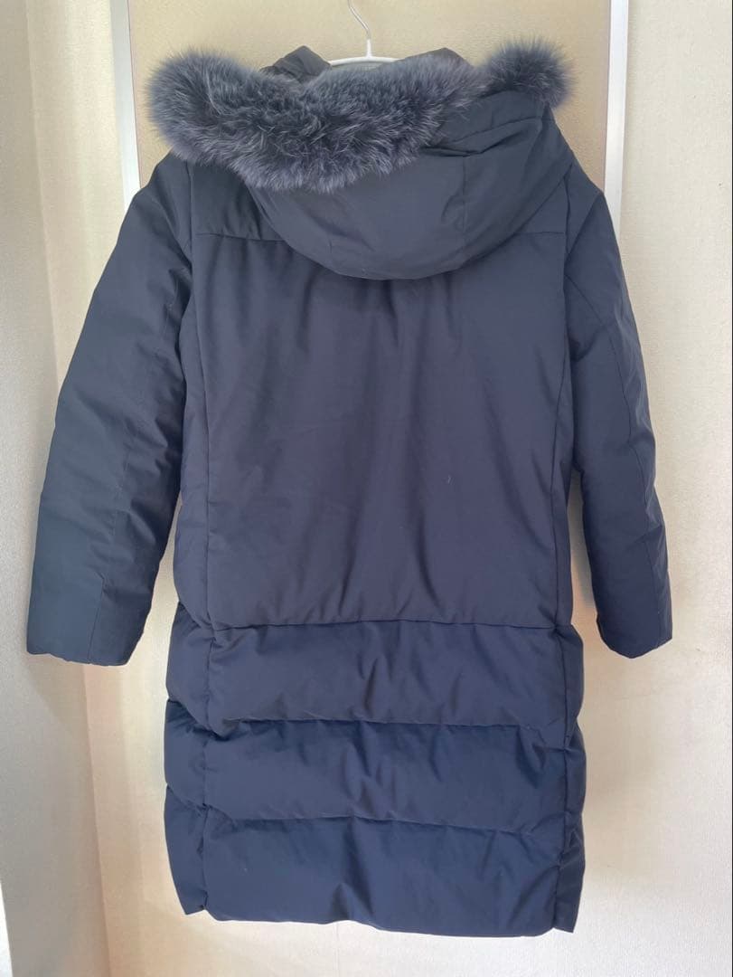 mont-bell ネイビー フード付き ロングダウンジャケット