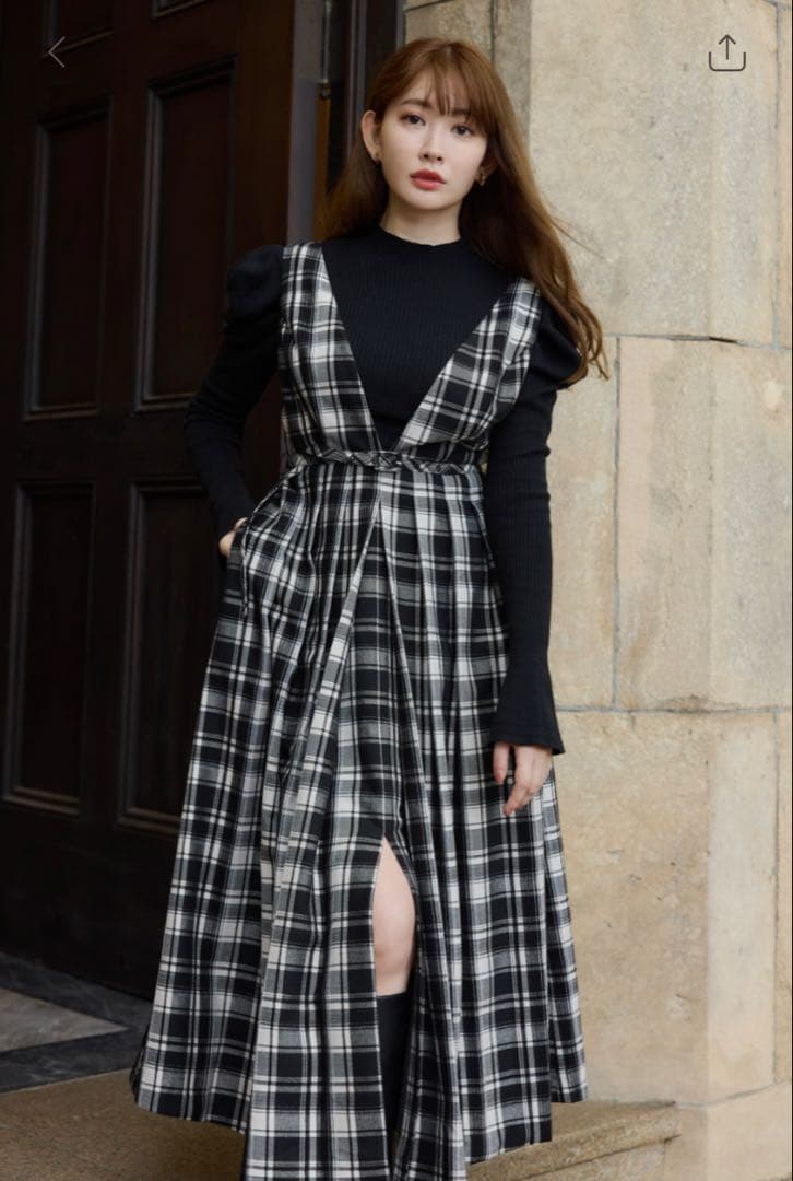 ワンピース Her lip to Classic Plaid Jumper Dress