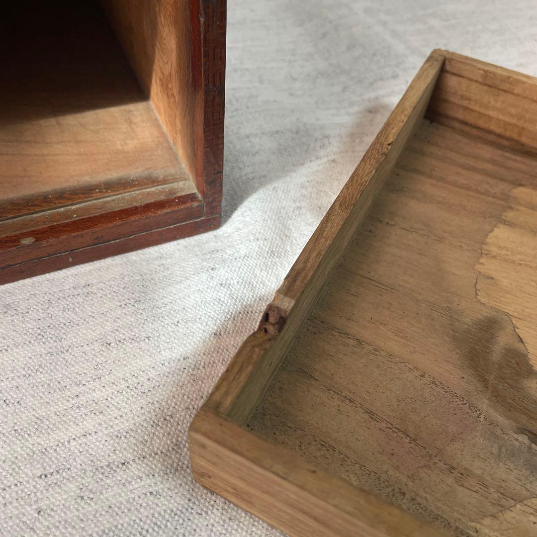 【値下げ】木製ガラスケース 引き出し　取手　アンティーク　ショーケース　卓上