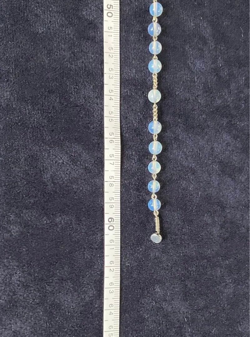 ロザリオネックレス　合成オパール　手編みロザリオ　長崎編み