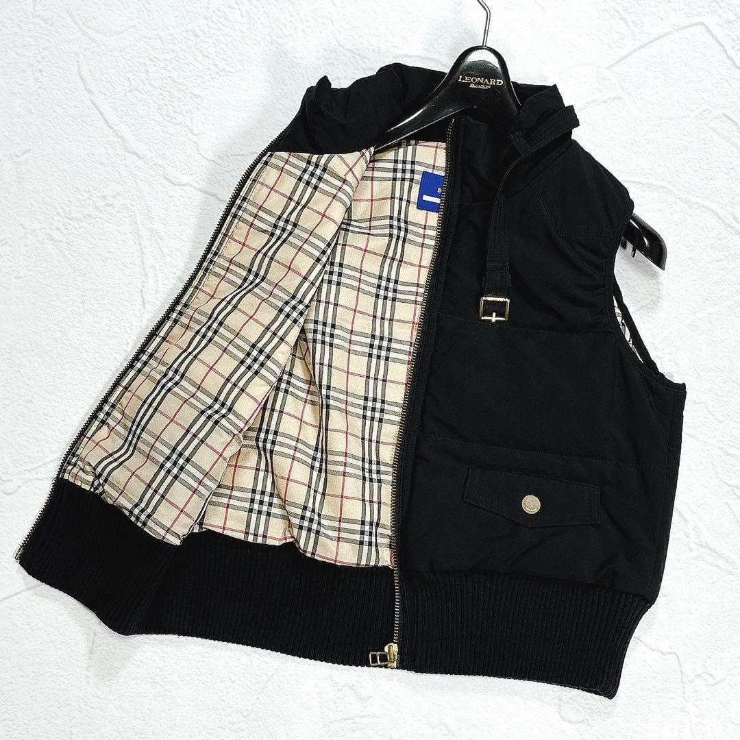 美品✨バーバリーブルーレーベル ダウンベスト 中綿 ノバチェック ホースロゴ刺繍