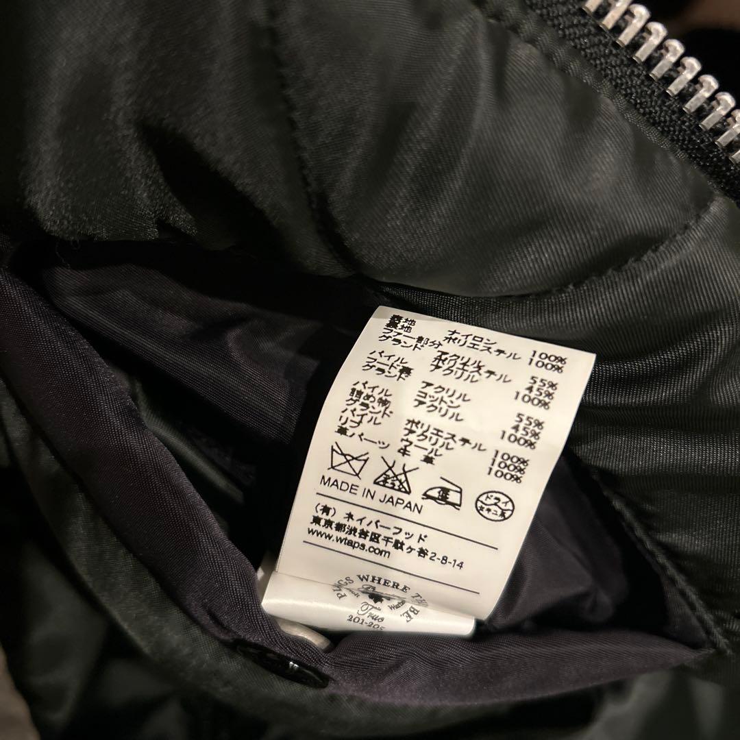 【美品】WTAPS 高級フライトナイロンジャケット ファー付き 赤タグ 古着 S