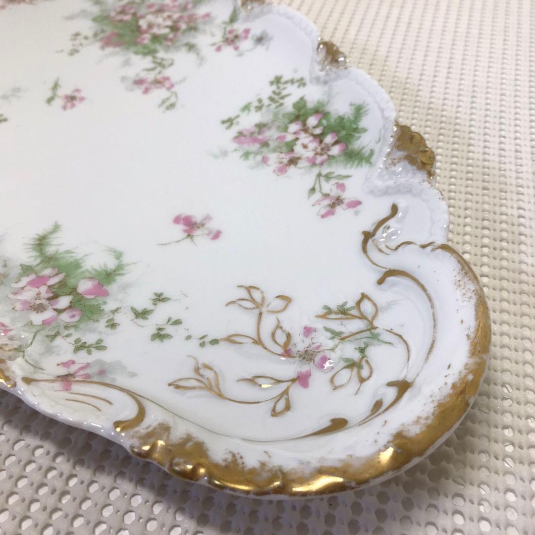 セオドア ハビランド リモージュ　フランス アンティーク　オーバルディッシュ