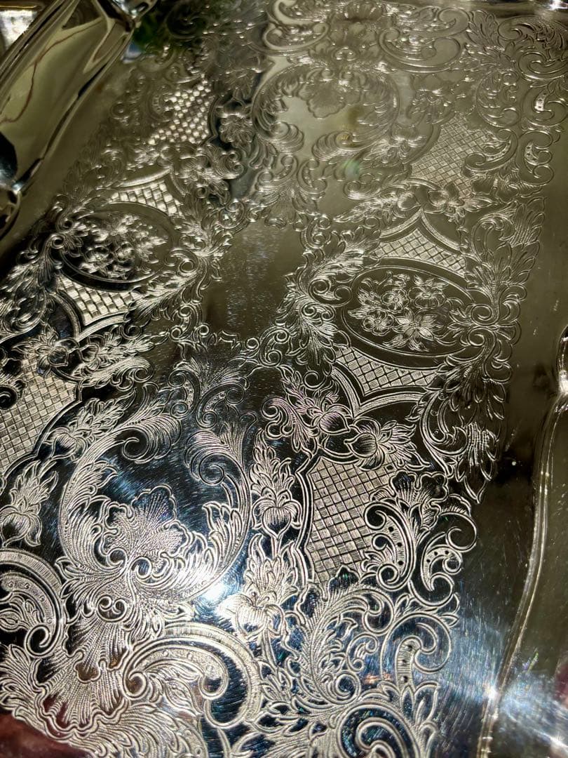 英国 　ヴィンテージ トレイ　銀メッキ　シルバープレート