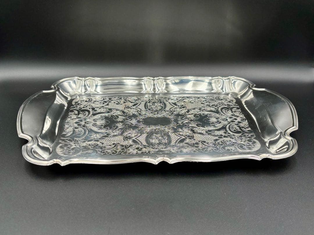 英国 　ヴィンテージ トレイ　銀メッキ　シルバープレート