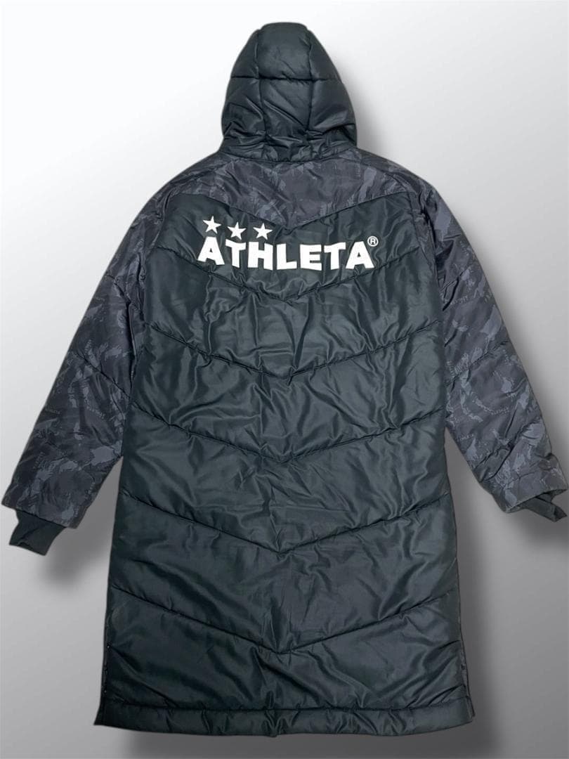 美品　ATHLETA アスレタ　ベンチコート ダブルジップ リブ袖 カモフラ