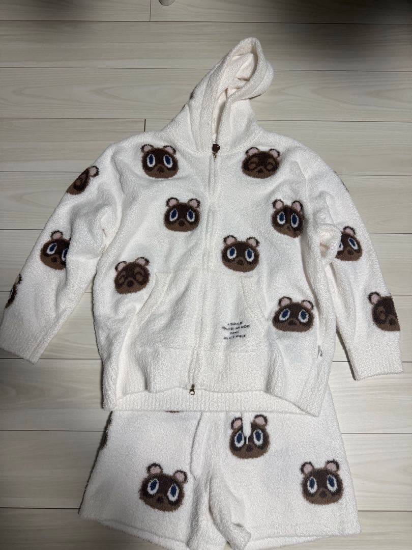 ジェラートピケ×あつ森 つぶまめジャガードパーカ&ショートパンツSET