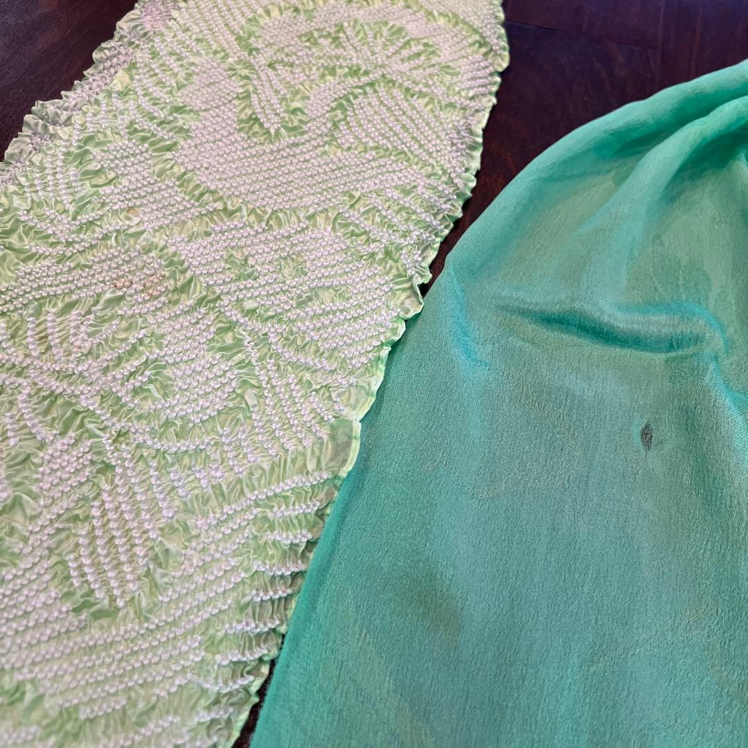 アンティーク 大正ロマン 七五三 七歳 着物 作り帯 小物一式 フルセット 白