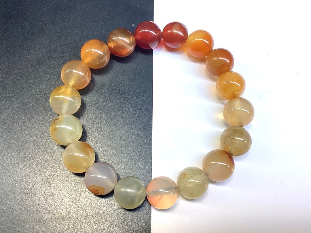 ✳限定1点物‼️ 霊峰*月山瑪瑙ブレスレット　身近な御守り　鑑別書付の本物無垢‼️