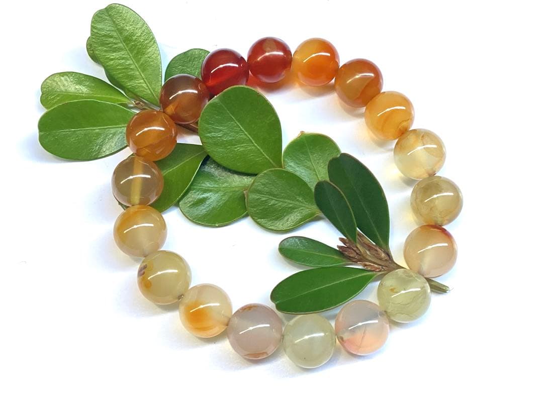 ✳限定1点物‼️ 霊峰*月山瑪瑙ブレスレット　身近な御守り　鑑別書付の本物無垢‼️