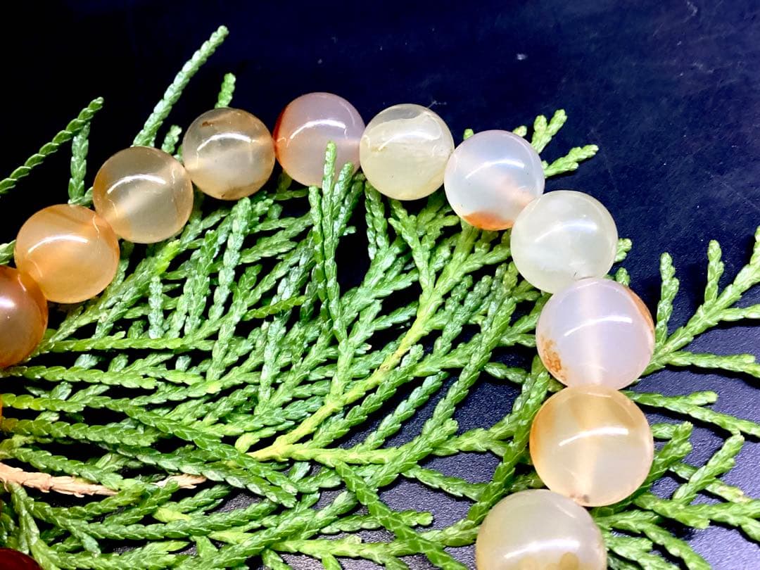 ✳限定1点物‼️ 霊峰*月山瑪瑙ブレスレット　身近な御守り　鑑別書付の本物無垢‼️