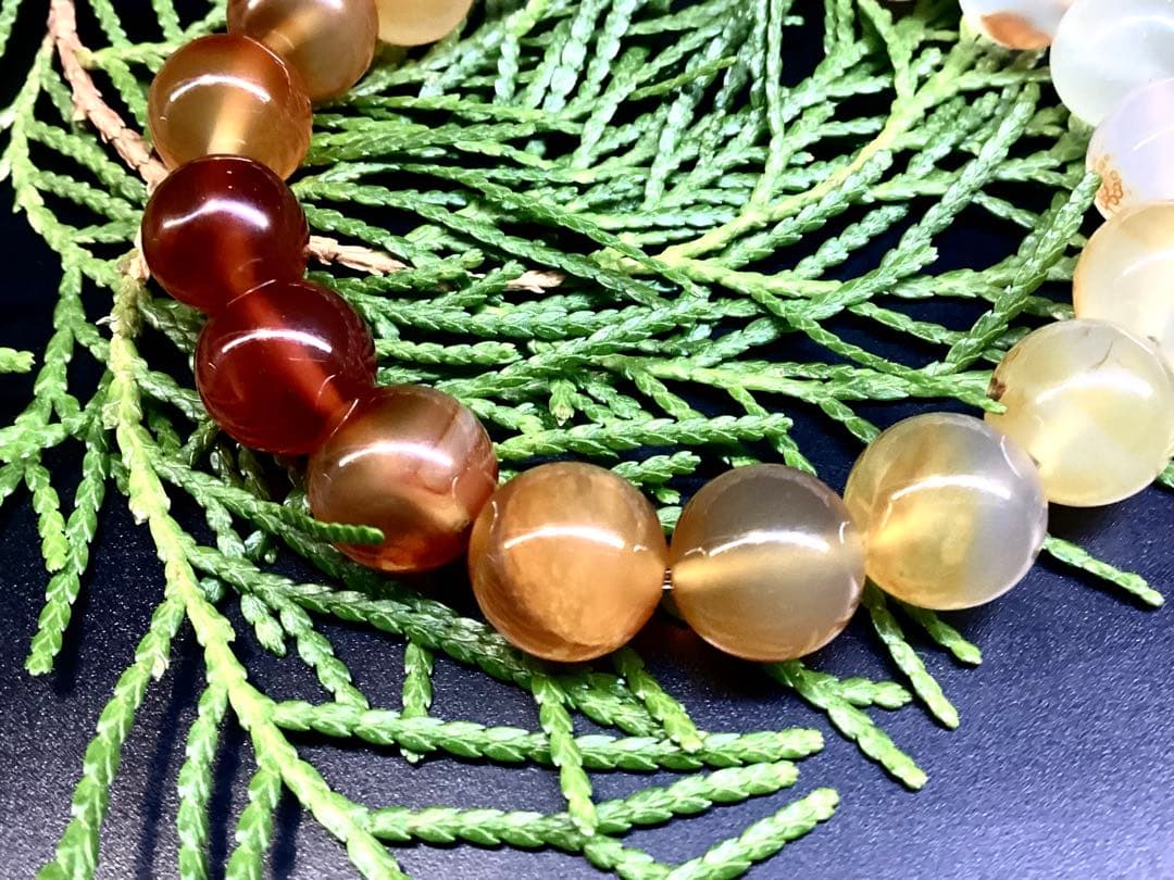 ✳限定1点物‼️ 霊峰*月山瑪瑙ブレスレット　身近な御守り　鑑別書付の本物無垢‼️