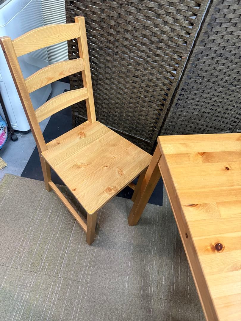 【洗浄消毒作業済】IKEA ダイニングテーブル　チェア3脚　ヨックモック
