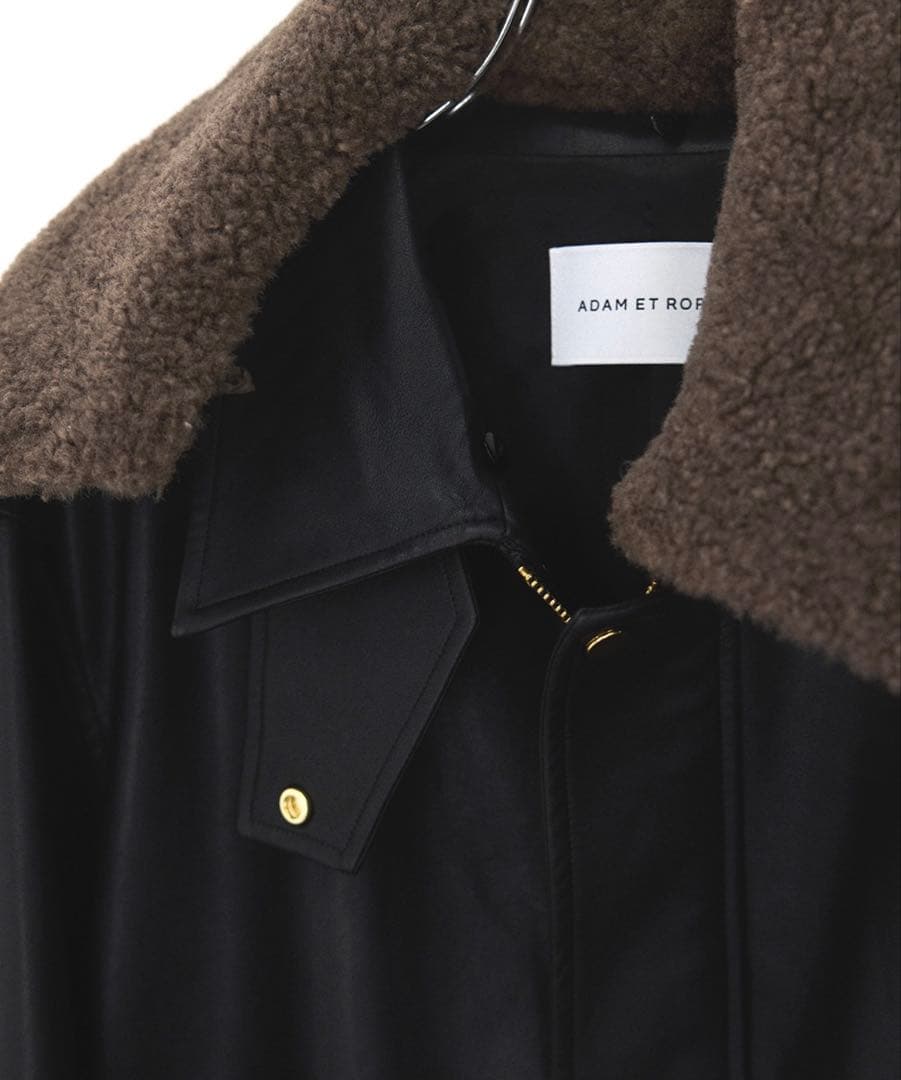 完売商品！アダムエロペ　シンセティックレザーフライトジャケット　ブラック