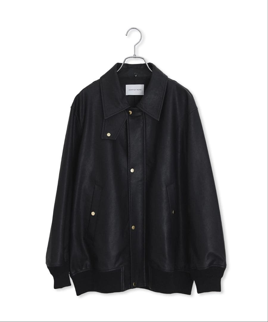 完売商品！アダムエロペ　シンセティックレザーフライトジャケット　ブラック