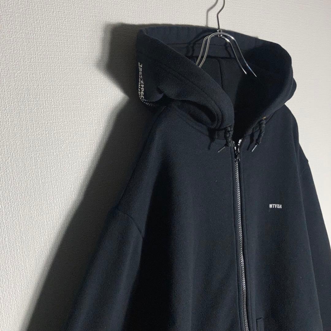 WTAPS プルオーバーパーカー 刺繍ロゴ 黒 S.