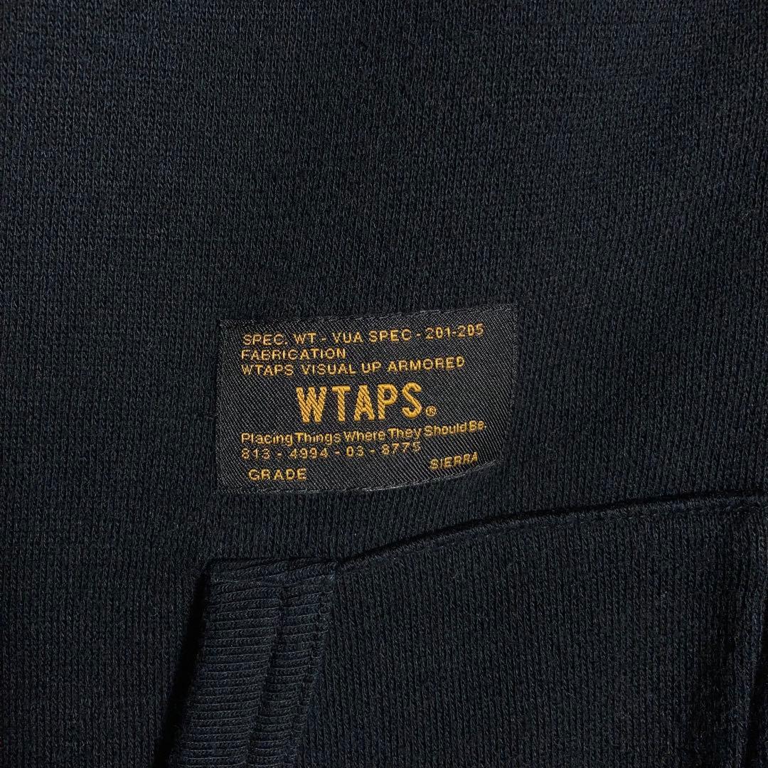 WTAPS プルオーバーパーカー 刺繍ロゴ 黒 S.