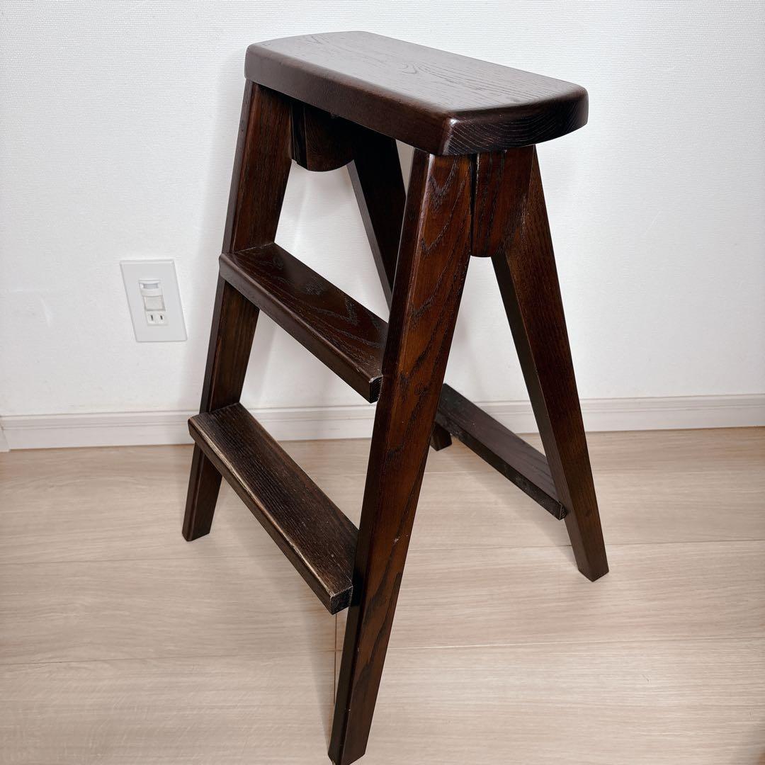 ステップスツール　腰掛けスツールと脚立の2wayスツール　天然木