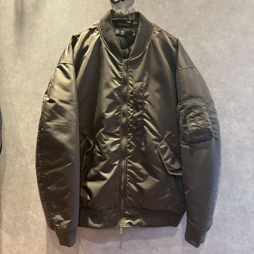 【XL】ハイブリッドダウンオーバーサイズMA-1ブルゾン +j グレー