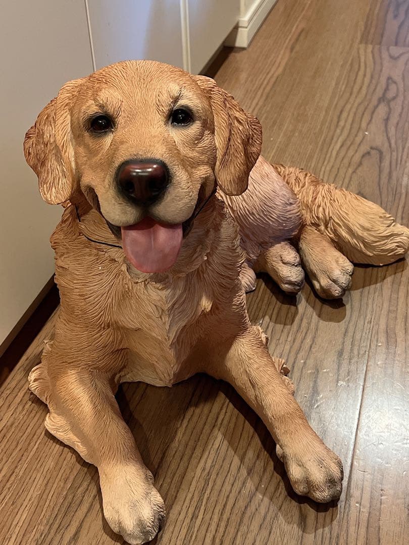 ゴールデンレトリバー犬 オブジェ置物玄関インテリアオーナメント実物大本物そっくり