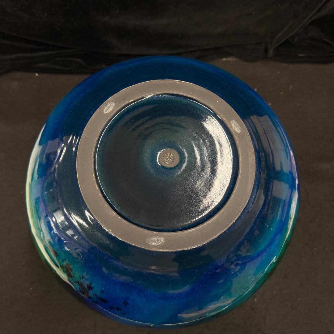 加藤丈尋　京焼 清水焼　壺花瓶　京三彩山水四神 人間国宝有名作家共箱　共布