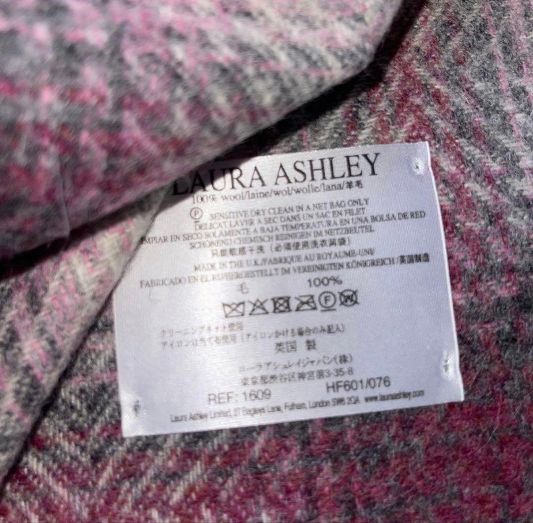 UK輸入　ローラアシュレイウールブランケットHARBER CHECK 新品