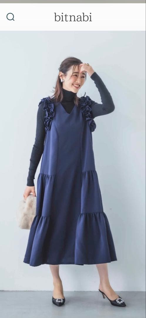 bitnabi ビンナビ par-langドレス ネイビー フリーサイズ