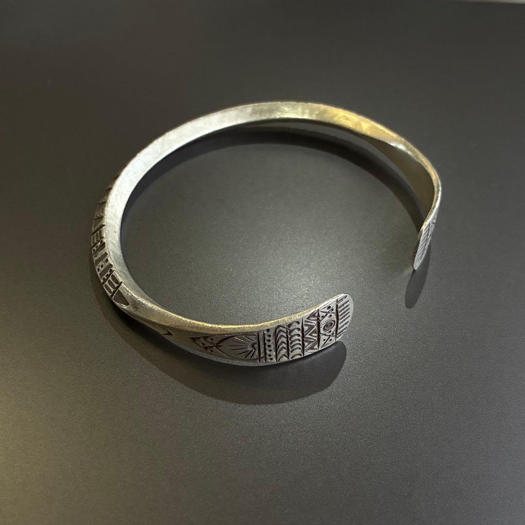 カレンシルバー バングル 魔除け 柄 カレン族 シルバー ブレスレット