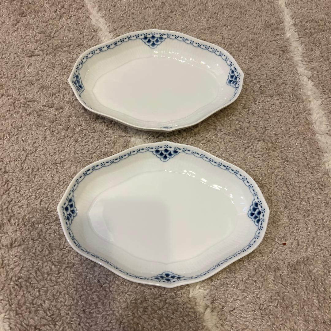 ロイヤル コペンハーゲン　プリンセス ディッシュ舟形 ２枚　新品