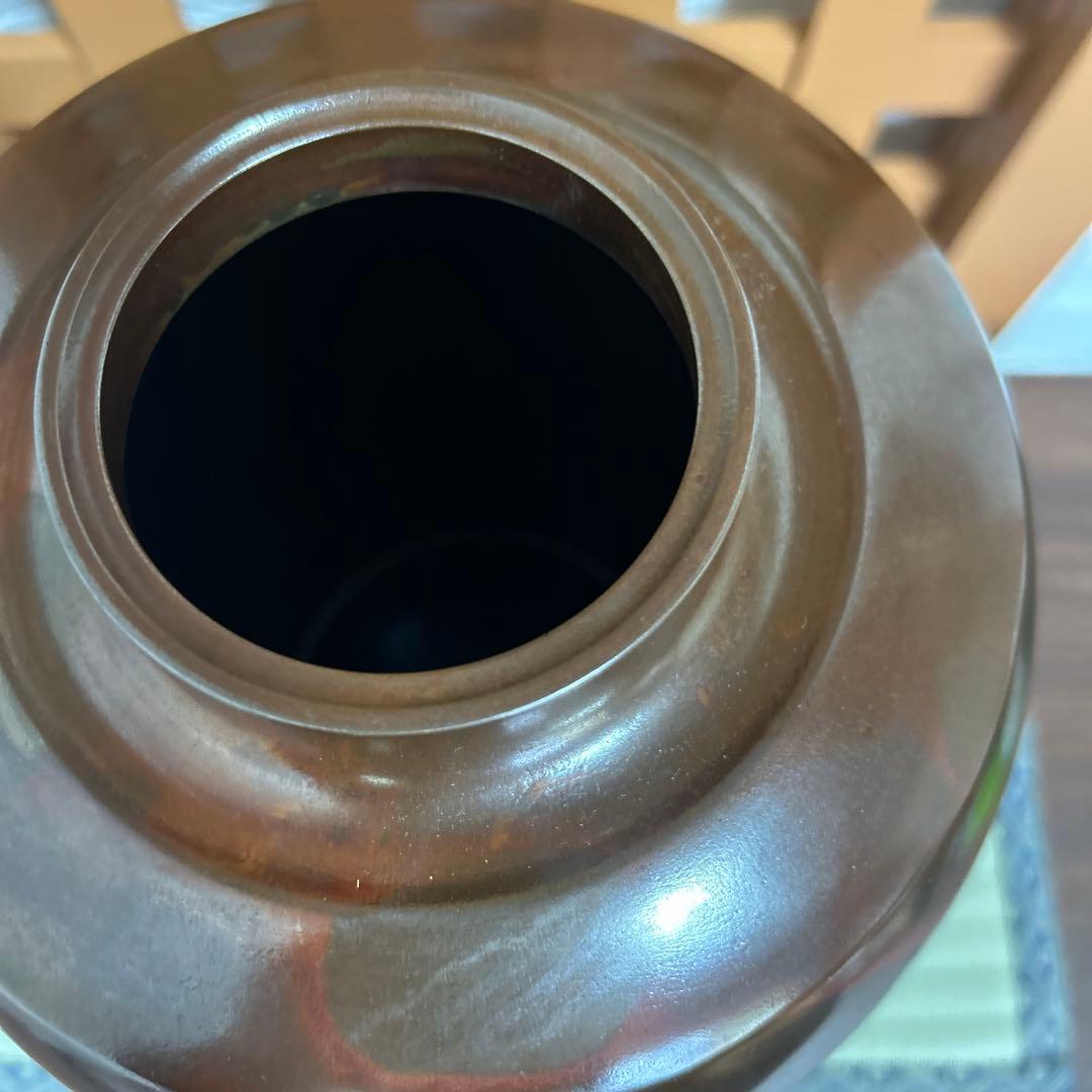 勘溪作　青銅花瓶　美品　工芸品