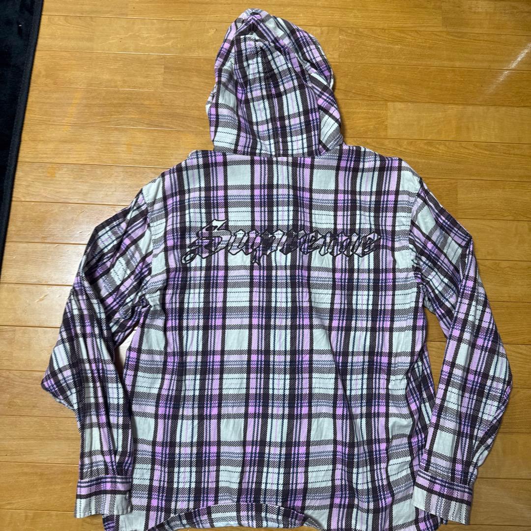 Supreme フード付きチェックシャツ M
